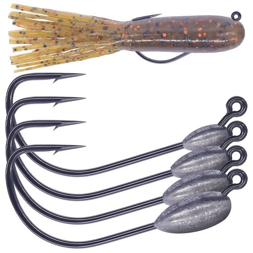 XFISHMAN-Tube-Jig-Heads-for-Bass-Fishing-Tube-Bait-Hooks 1/16oz 1/8oz 3/16oz 1/4oz (12-Pack)
