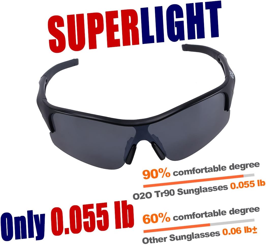 O2O Polarized Sports Sunglasses for Running Jogging Baseball Softball Men Women Teens Youth