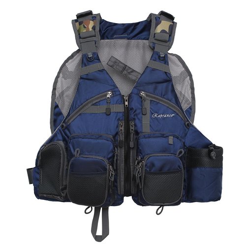 Raprance Fly Fishing Vest Backpack - Adjustable Lightweight and Quick-Dry, with 17 Pocketsfor Trout Bass Saltwate (Blue,FV01)