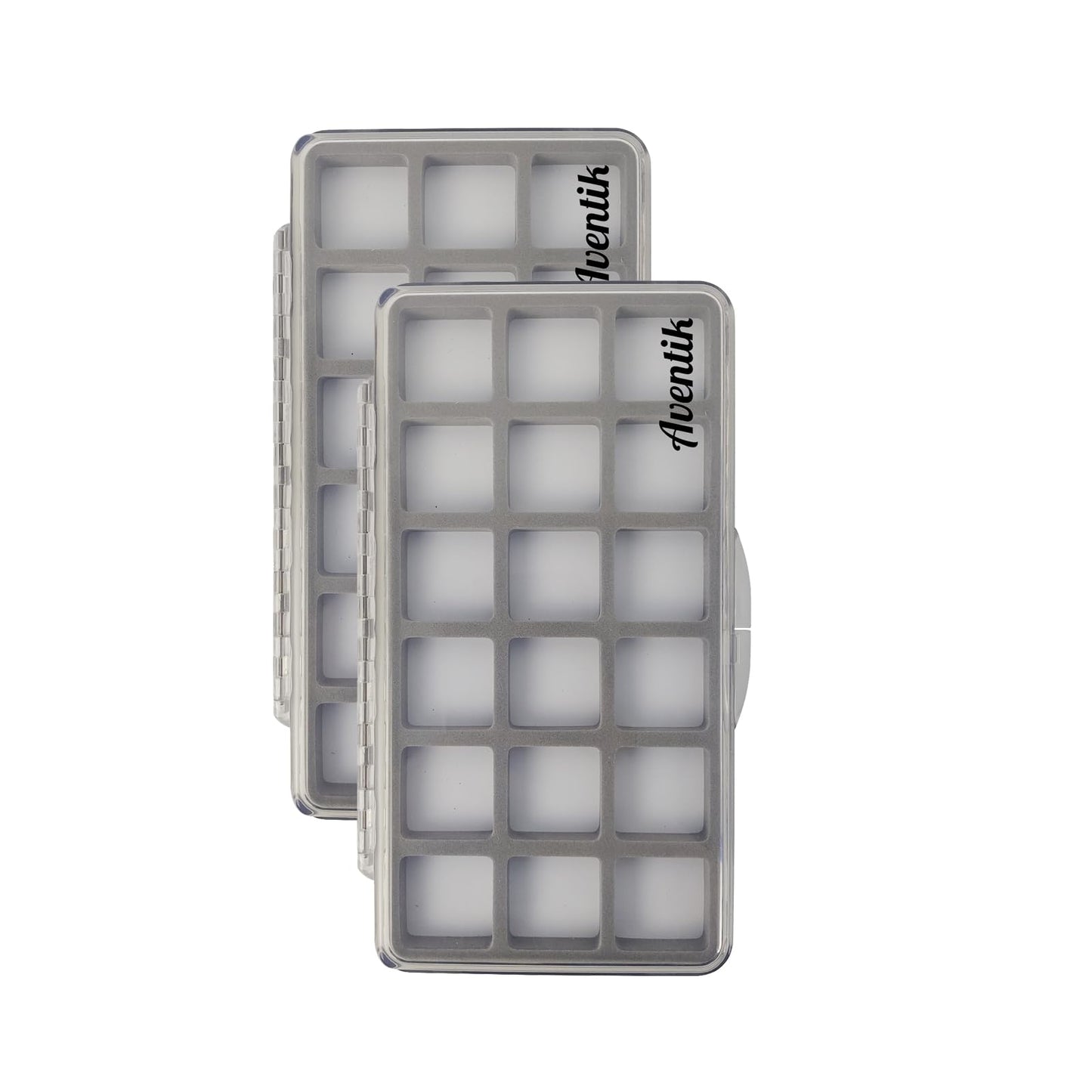 Aventik Fly Fishing Boxes Super Slim Transparent Design Magnetic Pad Compartments Tackle Foam Boxes 7.3X3.8X0.5inch（2-H34-18C)