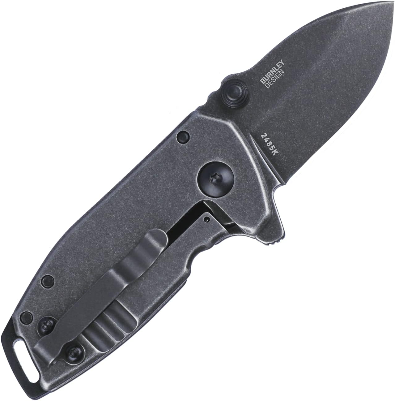 CRKT Squid Everyday Carry EDC Pocket Folding Knife with Frame Lock: Stainless Steel Plain Edge Blade, Stainless Steel Handle, Pocket Clip, 2490KS