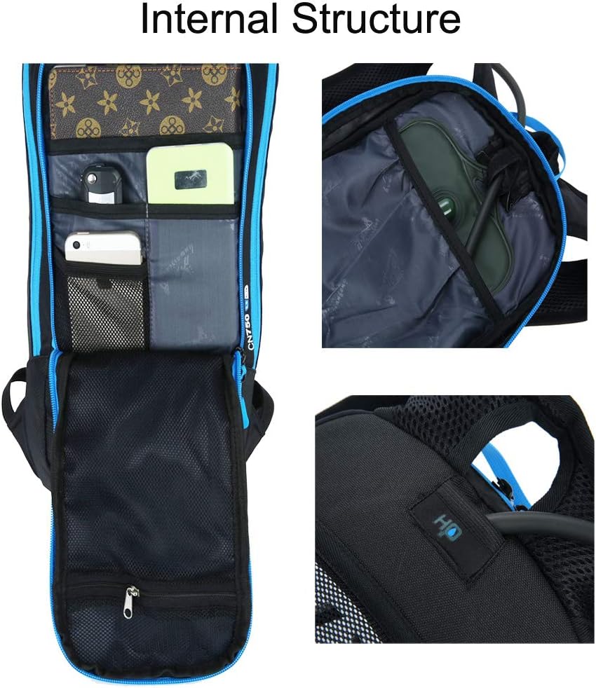 Outdoor Riding Backpack, Outdoor Sport Backpack with Water Bladder Design Biking Backpack Bike Rucksack Hydration Backpack Outdoor Gear for Skiing Running Hiking Cycling Backpack (Blue)