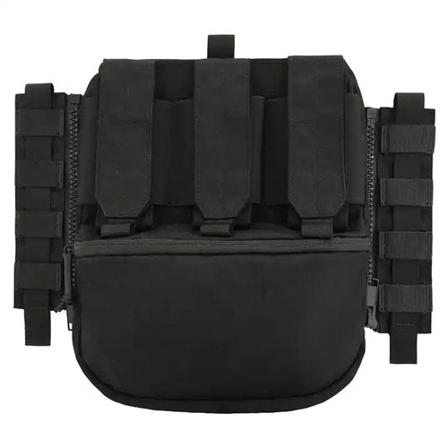 Molle Back Panel Tactical Zip-on Panel Pouch Hydration Pouch Tactical Accessory Backpack for CPC AVS JPC2.0 (Black)