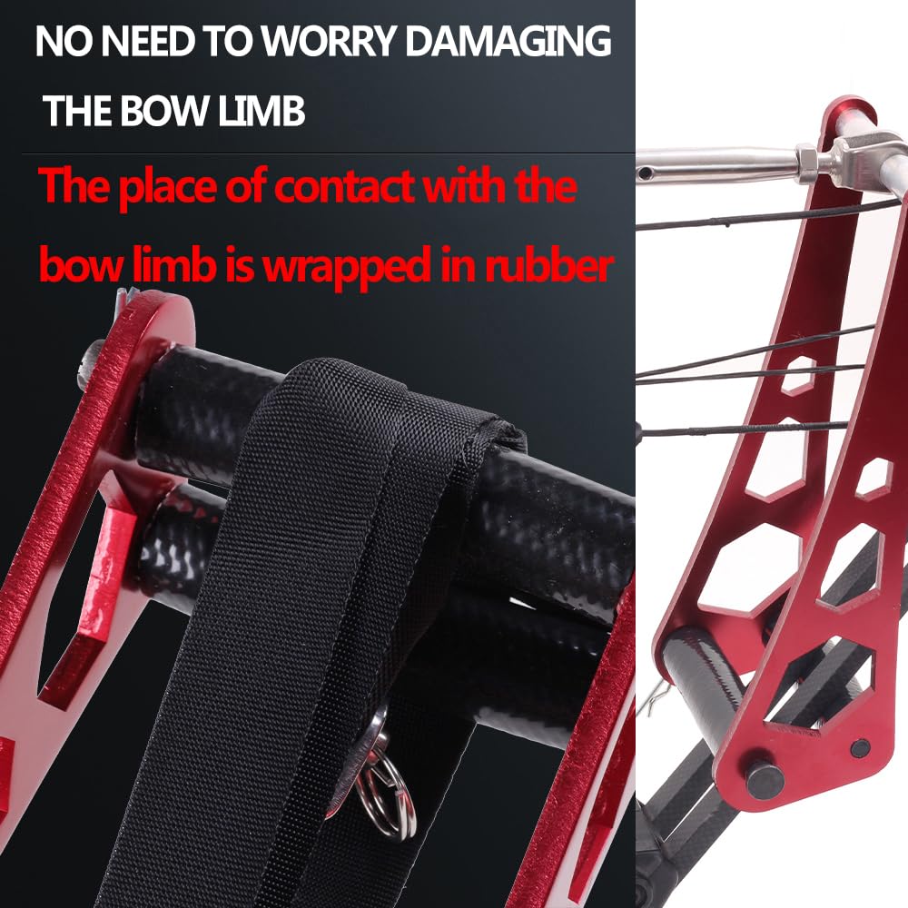 AMEYXGS Compound Bow Press Archery Aluminium Alloy Archery Ratchet Bow Press Portable Bow Press Ratchet Bow Press Open Tool Accessories Bow String Replacement Tool (Red)