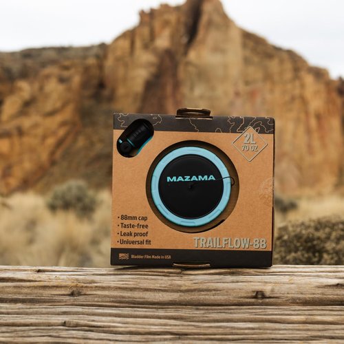 The Trailflow-88 Hydration Bladder by Mazama Designs. Leakproof, Easy to Clean and Fill Water Reservoir, BPA-Free, Fits Most Hydration Backpacks. Great for Running, Hiking, Camping, Cycling. (3L)