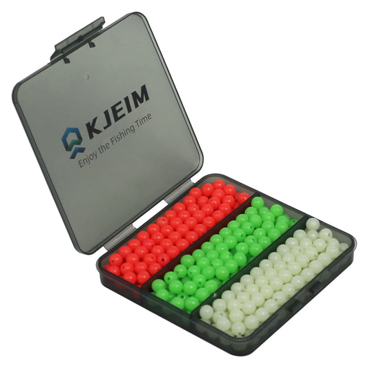 KJEIM Fishing Beads 6mm 8mm 10mm Glow in The Dark Bead Round Plastic Lure Rigging Catfish Rig Freshwater Saltwater for Fishing Rigs (8mm (300pcs))