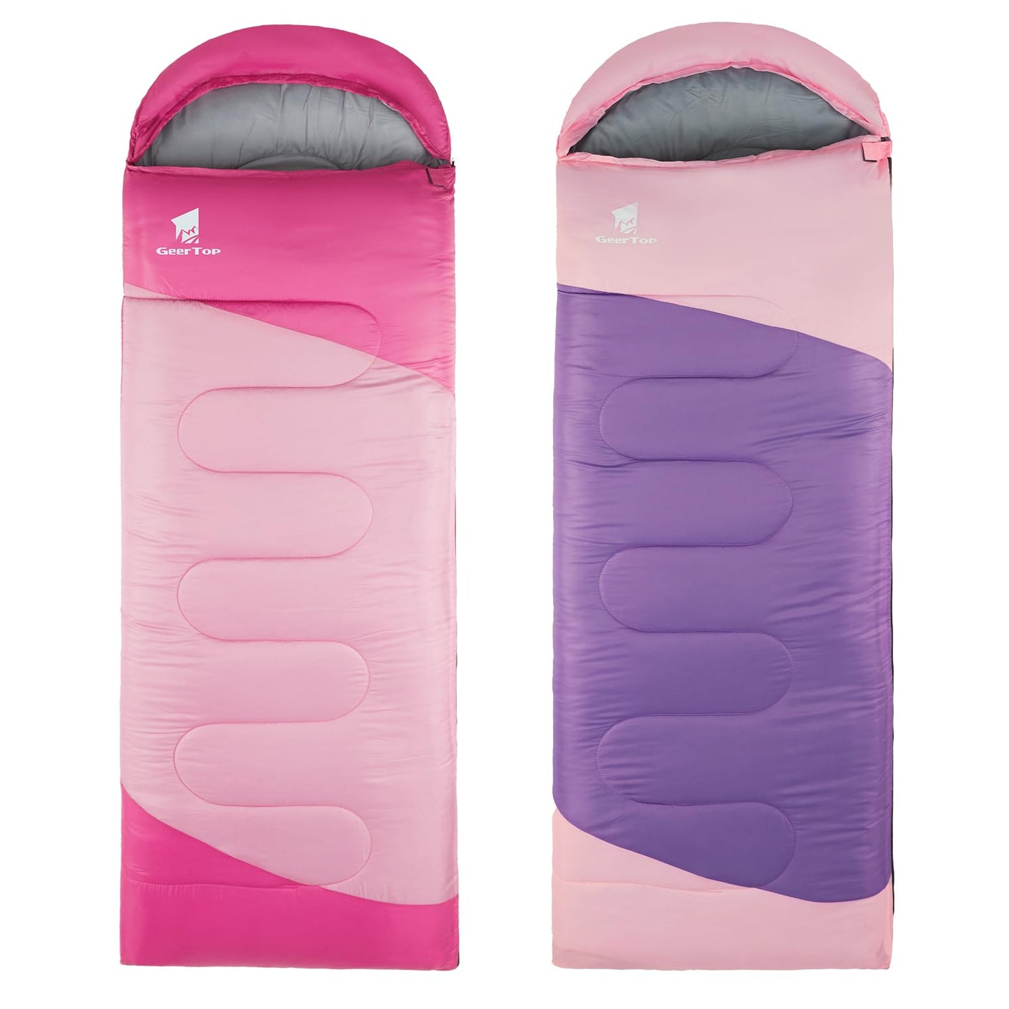 GEERTOP Backpacking Sleeping Bag for Camping, Lightweight Sleeping Bags for Adults Kids Summer Warm Cold Weather Hiking Travel, (Blossom Pink, 86.5'' x 29.5'')