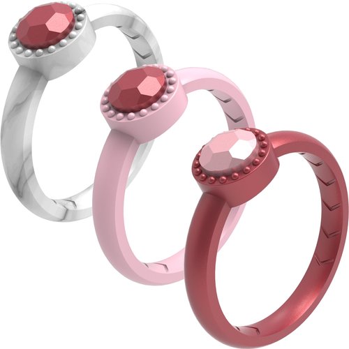 icooci 3/1 Packs Silicone Rings for Women - Silicone Ring Women - Womens Rubber Wedding Rings - Diamond Silicone Wedding Bands Women ，Size 05