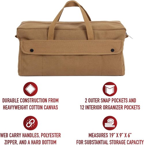 Heavy-Duty Rothco Canvas Jumbo Mechanic Tool Bag for Ultimate Gear Organization