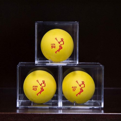 ChalkTalkSPORTS Square Acrylic Display Case | Girls Lacrosse Ball Holder | 3-Pack