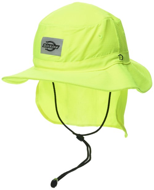 Dickies Men's Full Brim Ripstop Boonie Hat with Neck Shade, NEON Yellow, AL
