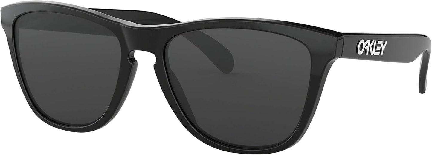 Oakley Frogskins Sunglasses 24-306 Polished Black & Crystal Grey 55mm - Authentic Style
