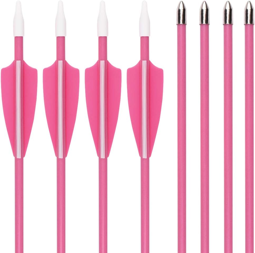 Archery Youth 24 26 Inch Fiberglass Archery Targeting Arrows for Youth Practise Recurvebow Compound Bow Shooting