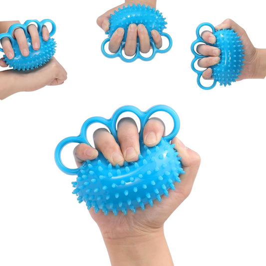 Hand Grip Strengthener & Finger Therapy Exercise Ball - Resistance Squeeze Ball and Massage Equipment for Stress Relief, Flexibility, Stroke Recovery, Arthritis, Anxiety, Physical Therapy, and Muscle Massage for Athletes, Musicians, Elderly, and Yoga Enth