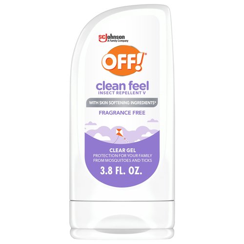 OFF! Clean Feel Insect Repellent Clear Gel with 20% Picaridin, Bug Repellent with Long Lasting Protection from Mosquitoes and Ticks, Hydrating, 3.8 oz