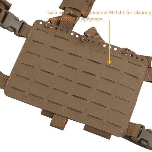 GYDEHUTJ MOLLE Chest Rig Mag Placard Split-Front Chassis Modular Panel Laser Cut 556 762 Pistol Mag Pouch Hunting Airsoft Equipment