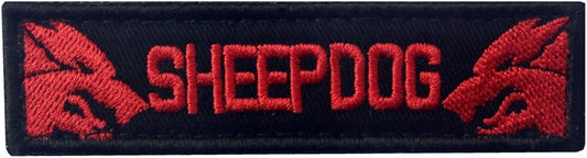 Sheepdog Tactical Military Embroidered Morale Hook & Loop Patch - Red