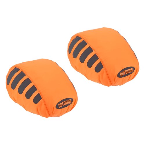 PATIKIL Cycling Bicycle Helmet Cover, 2 Pack Motorcycle Helmet Rain Covers Ride Gear Helmet Cover with Reflective Strip for Road Cycling, Orange