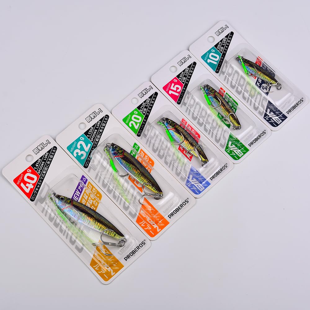 Fishing Jigs Lures Saltwater Jigs - Vertical Jigging Slow Pitch Jigging Hard Jig Fishing Spoon Bass Fishing Lures - Blade Baits with Assist Hook Paillette Artificial Fishing Lure 5pcs/lot(1.41oz/40g)