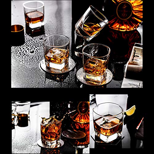 Heavy Base Whiskey Glasses Set of 12 - 8 oz Classic Lead-Free Glassware