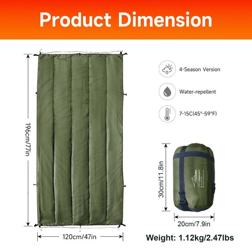 Travel Bird Hammock Underquilt for Camping Hammock, Warm Insulation Ultralight 4 Season Under Quilt for Hammocks, Portable for Hiking, Backpacking