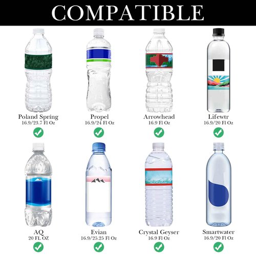 Linkidea Disposable Water Bottle Sleeve Compatible with Smartwater 16.9/20Fl Oz, Evian 16.9Fl Oz, Insulated Neoprene Plastic Bottled Water Cover with Lockable Zipper (2 Pack/Black)