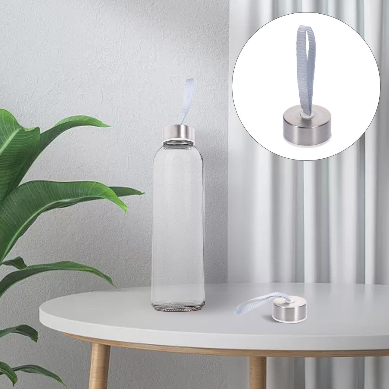 Amosfun 20pcs Water Bottle Replacement Caps - Inner Diameter 38mm, Height 21mm - Universal Screw On Design Portable Bottle Caps with a Rope