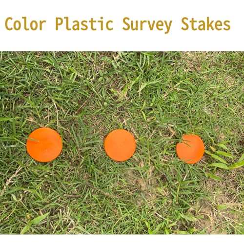 Property Line Markers - Plastic Survey Stakes 20 Pcs, Durable Orange Ground Markers
