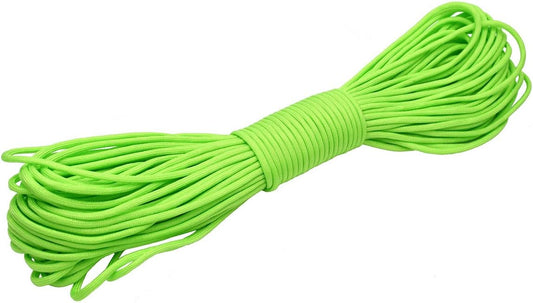 100ft Type III 7 Strand Core Paracord 550 Parachute (17# Neon Green)