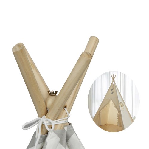 GJD Teepee Tent Stabilizer Pole Fixator Anti-Collapse Kit, Natural Pine Wood Stabilizer for Teepee Tent Indoor Outdoor Adults Teenagers Teepee Tent (2 PCS)