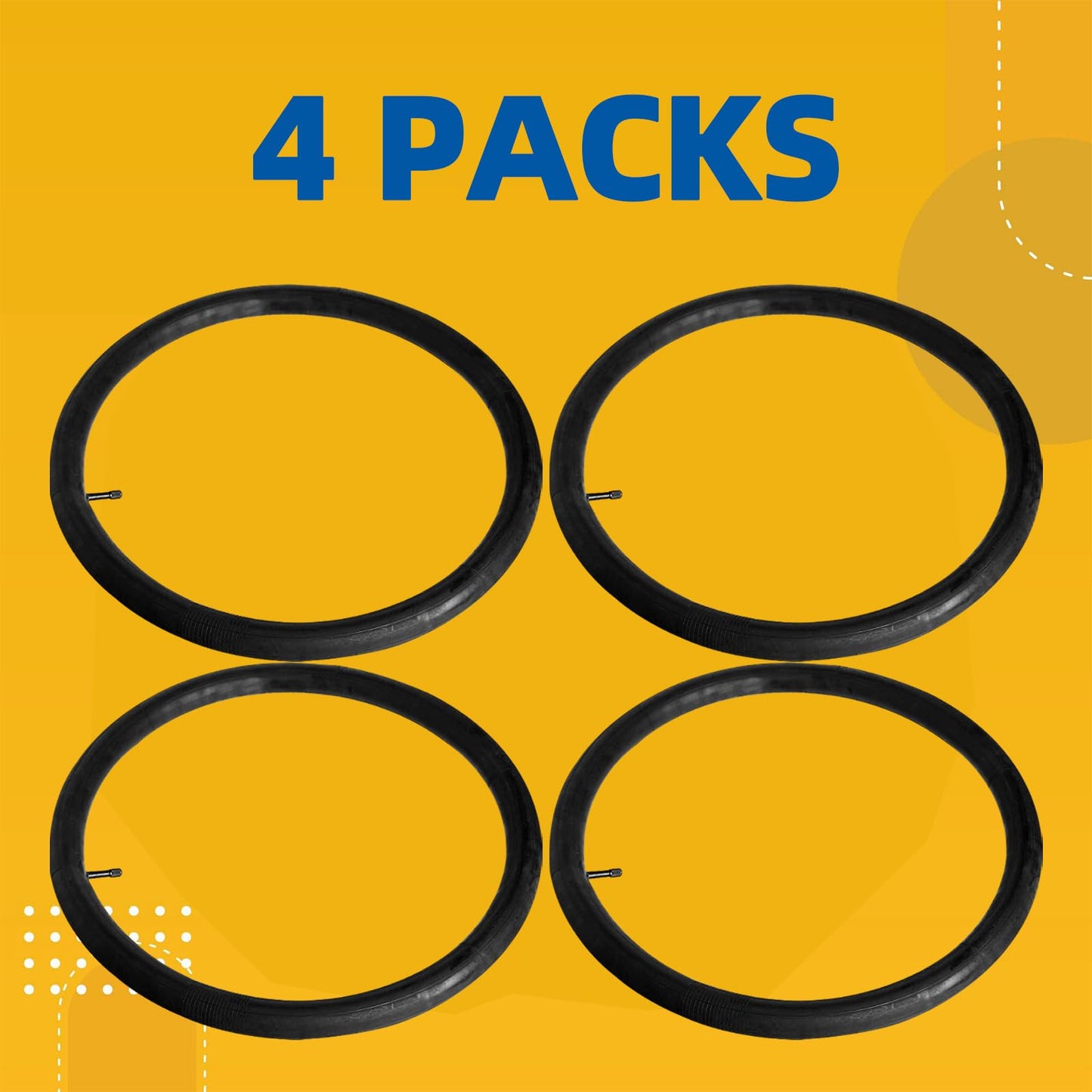 (4-Pack) CALPALMY 26" x 1.75/2.125 Road and Mountain Bike Inner Tubes with Schrader Valve 32mm for Road/Mountain Bikes Like Schwinn Koen, Elm, High Timber More.