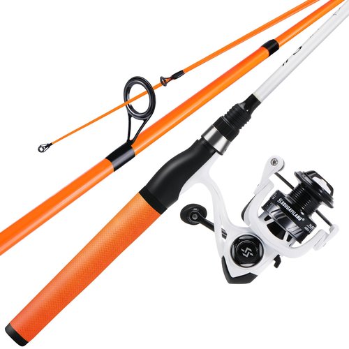 Sougayilang Fishing Rod and Reel Combo, Medium Fishing Pole with Spinning Reel Combo, 2-Piece Fishing Combo-Orange-6' Spinning Rod and HJB2000 Spinning Reel