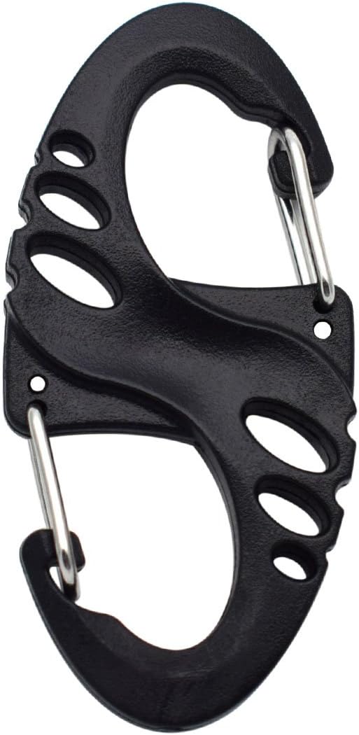 12 Pack S Shaped 8 Shaped Snap Keychain Hook Clip Outdoor Camping for Molle Backpack Hanger Buckle Quick Release Keychain