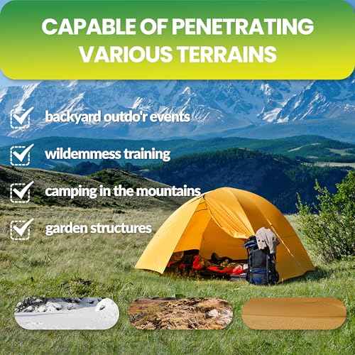 Tradesparker Tent Stakes 12-Pack 8 Inch Heavy Duty Garden Stakes Canopy Anchors - Includes Ropes for Camping Tents, Pop Up Canopies and Outdoor Events, Red