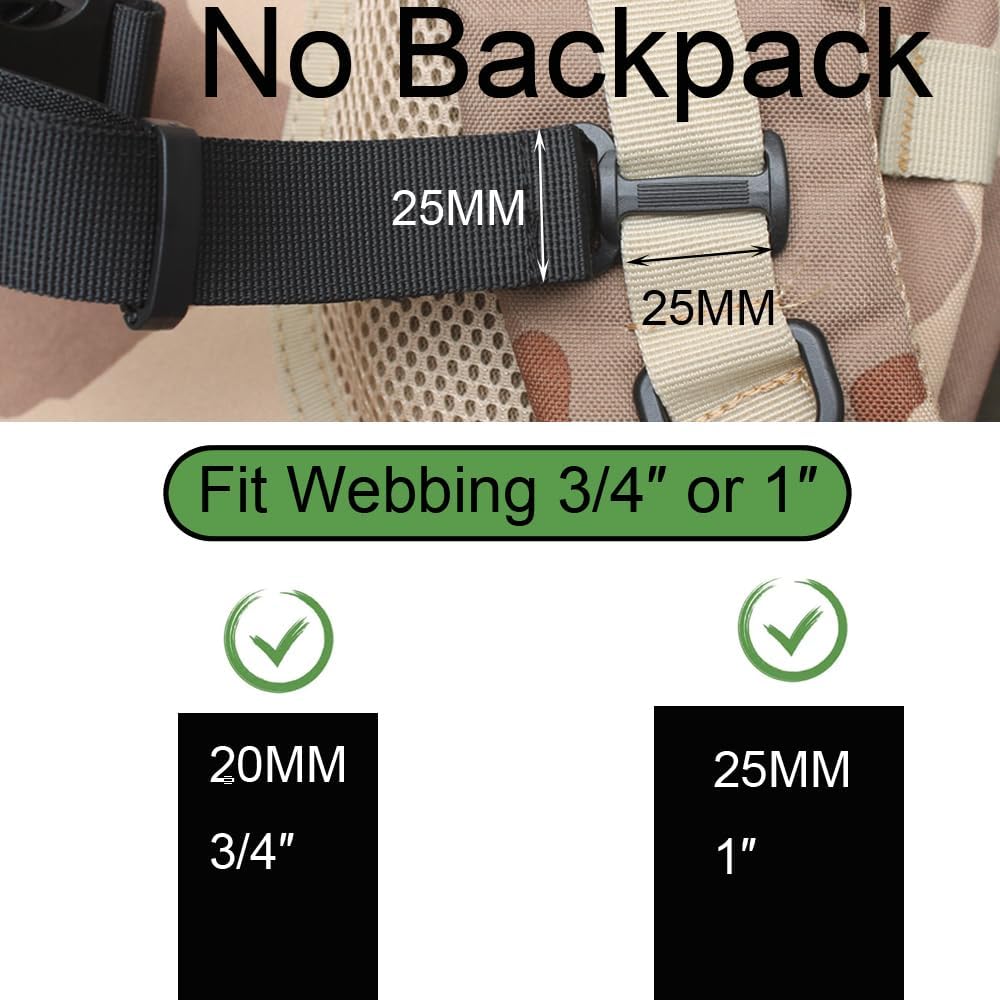 YYST Sternum Strap Backpack Chest Harness for Backpack with 20MM or 25MM Webbing