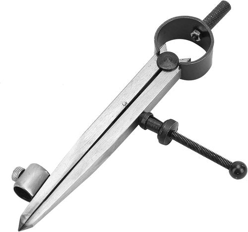 Drafting Compass, Adjustable Rotating Craft Tool, Carbon Steel Craft Rotating Tool, Wing Divider Line Location Scriber Drawing Compasses for Metal Workpiece Processing Leather (100mm)