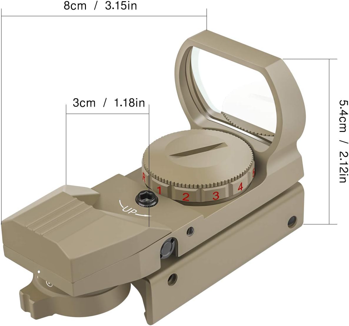 Feyachi Reflex Sight - Adjustable Reticle (4 Styles) Both Red and Green in one Sight!