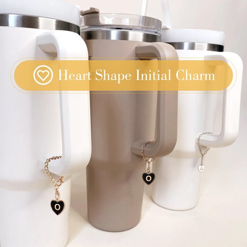 Vompole 2PCS Letter Charms Accessories for Stanley Cup, Initial Name ID Letter Charm for Handle Tumbler, Pesonlized Identification Letter Charms for Stanley Accesories,Tumbler Accessories Charms(O)