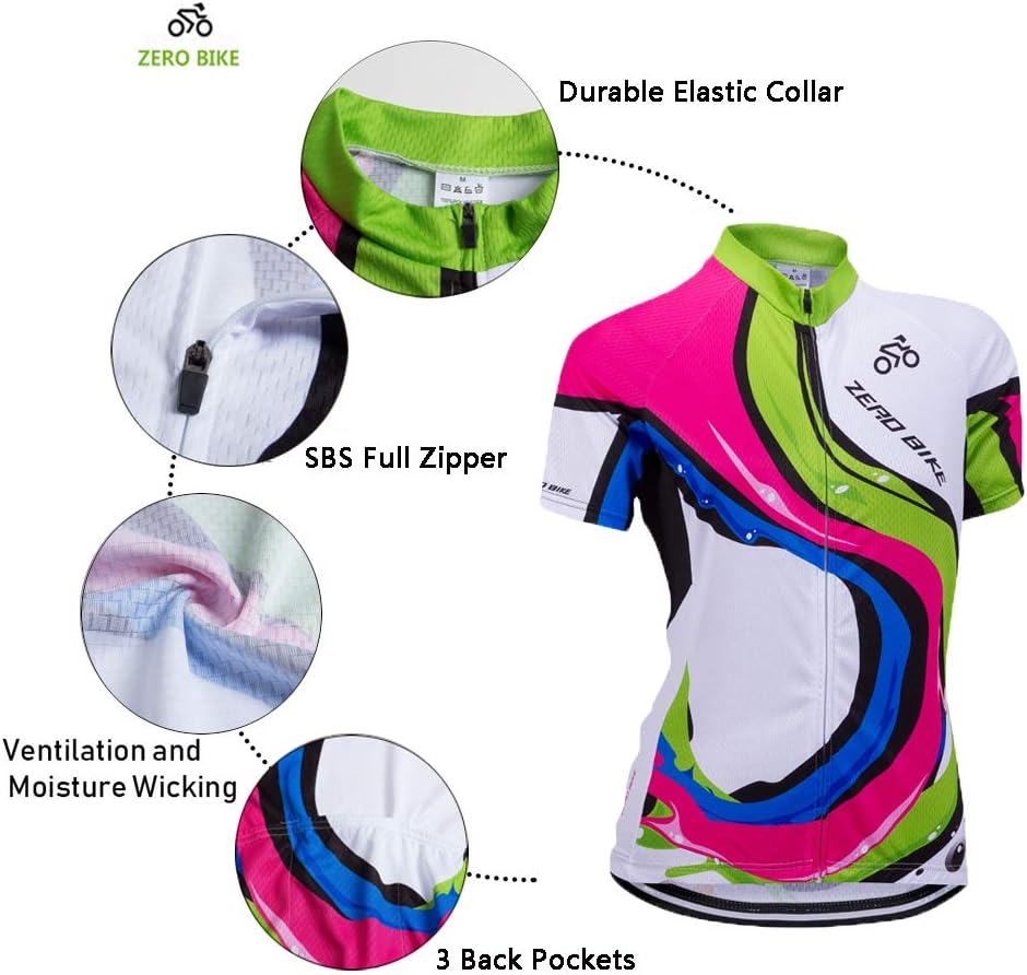ZEROBIKE® Women's Short Sleeve Cycling Jersey Jacket Cycling Shirt Quick Dry Breathable Mountain Clothing Bike Top