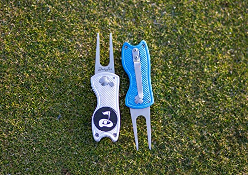 Desert Aces Black Golf Divot Repair Tool with Magnetic Ball Marker & Clip