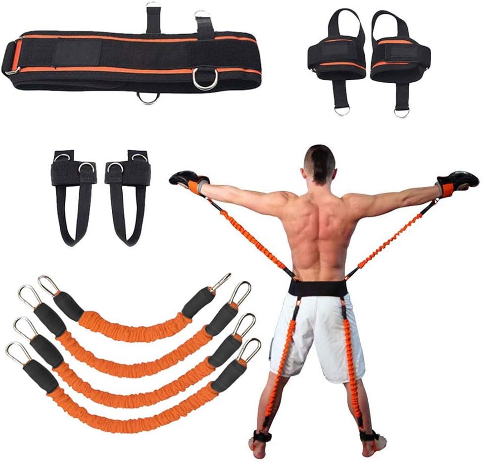 Speed and Agility Resistance Bands Trainer for Vertical Jump Squat Boxing MMA Taekwondo Karate Bounce Softball Basketball Volleyball Football Training