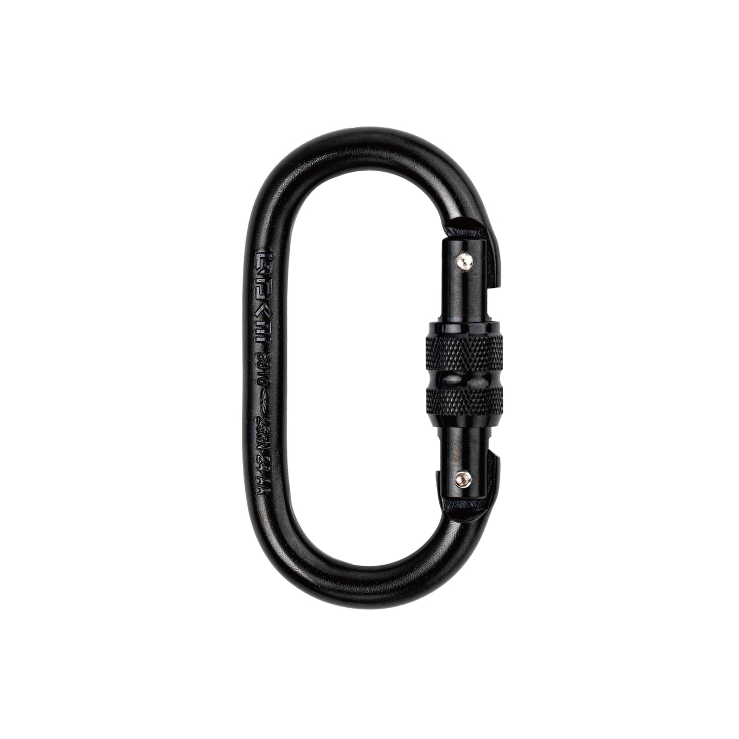 GDK2 Defender CE Certified 25kN Screwgate Locking Carabiner in Size 4.21 x 2.24 inch, Heavy-Duty Carabiners for Climbing, Rappelling, and Mountaineering, Carbon Steel, Midnight Black, 1 Pack