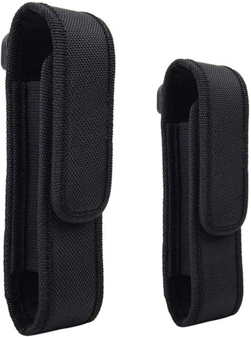 Sewzig 2-Pack Nylon Flashlight Holster for Duty Belt, Adjustable Small Heavy Flashlight Holder Carry Case for 4.3"-5.5" High Flashlight, Tactical Flashlight with Stretch Capability (5.5")