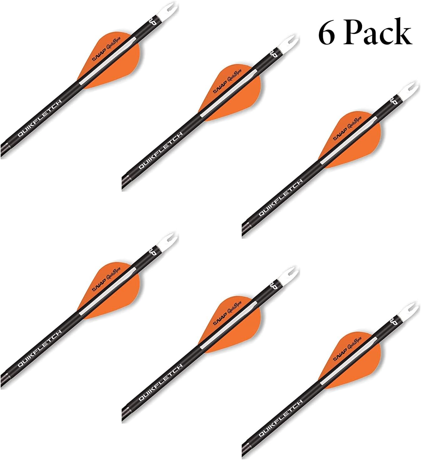 New Archery Products NAP Quikfletch Quikspin Speed Hunter Arrow Fletching System Pack of 6