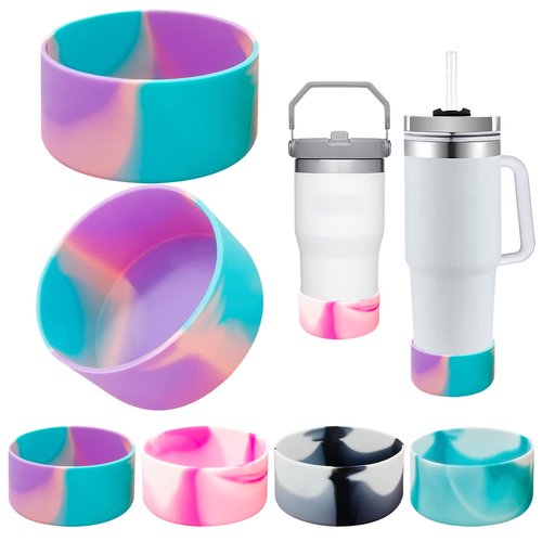 HUIKANGSHENG 4PCS Protective Silicone Boot Bumper for Quencher Adventure 40oz Tumbler, Silicone Anti-collision Boot Compatible with Stanley, Tumbler Accessories