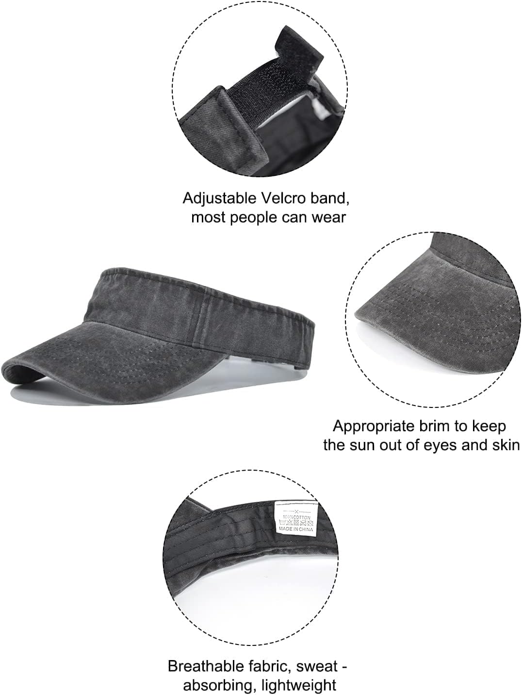Women's Sun Protection Visor Hat | Cotton Sports Cap for Outdoor Activities