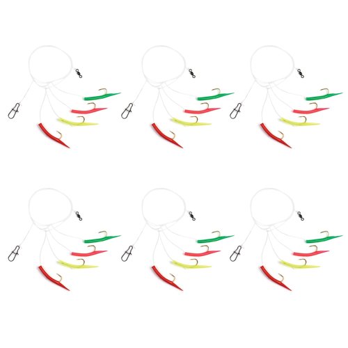 Clarkspoon Mackerel Tree Rig - 6 Pack - Rig for Trolling or Jigging Spanish Mackerel, Bluefish, Seabass and More