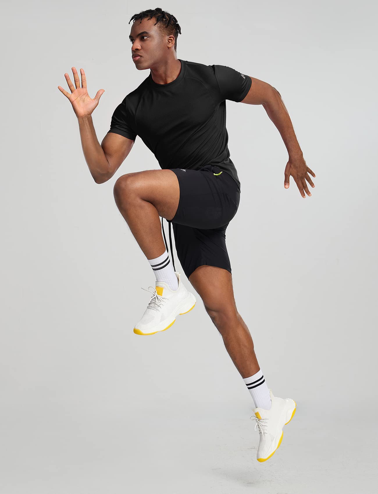 Athletic Shirts for Men Dry Fit (Black,XL)