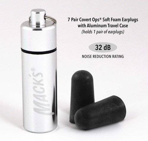 Mack's Covert Ops Soft Foam Shooting Ear Plugs, 7 Pair Plus Travel Case - 32 dB High NRR, 37dB SNR - Comfortable Earplugs for Hunting, Tactical, Target, Skeet and Trap Shooting