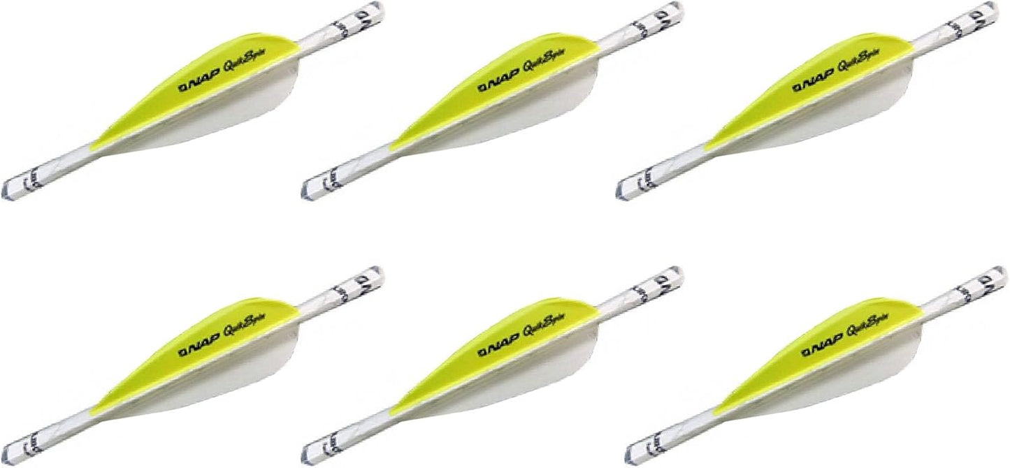 New Archery Products Quikfletch Quikspin 3-Inch 3-Vane Easy-to-Use Stabilizing Fletching for Increased Accuracy of Crossbow Bolts - 6 Pack